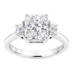 1.91 Carat Cushion Real Natural Earth Mined DIAMOND ( NOT LAB GROWN ) Three 3 Stone Ring Gold New