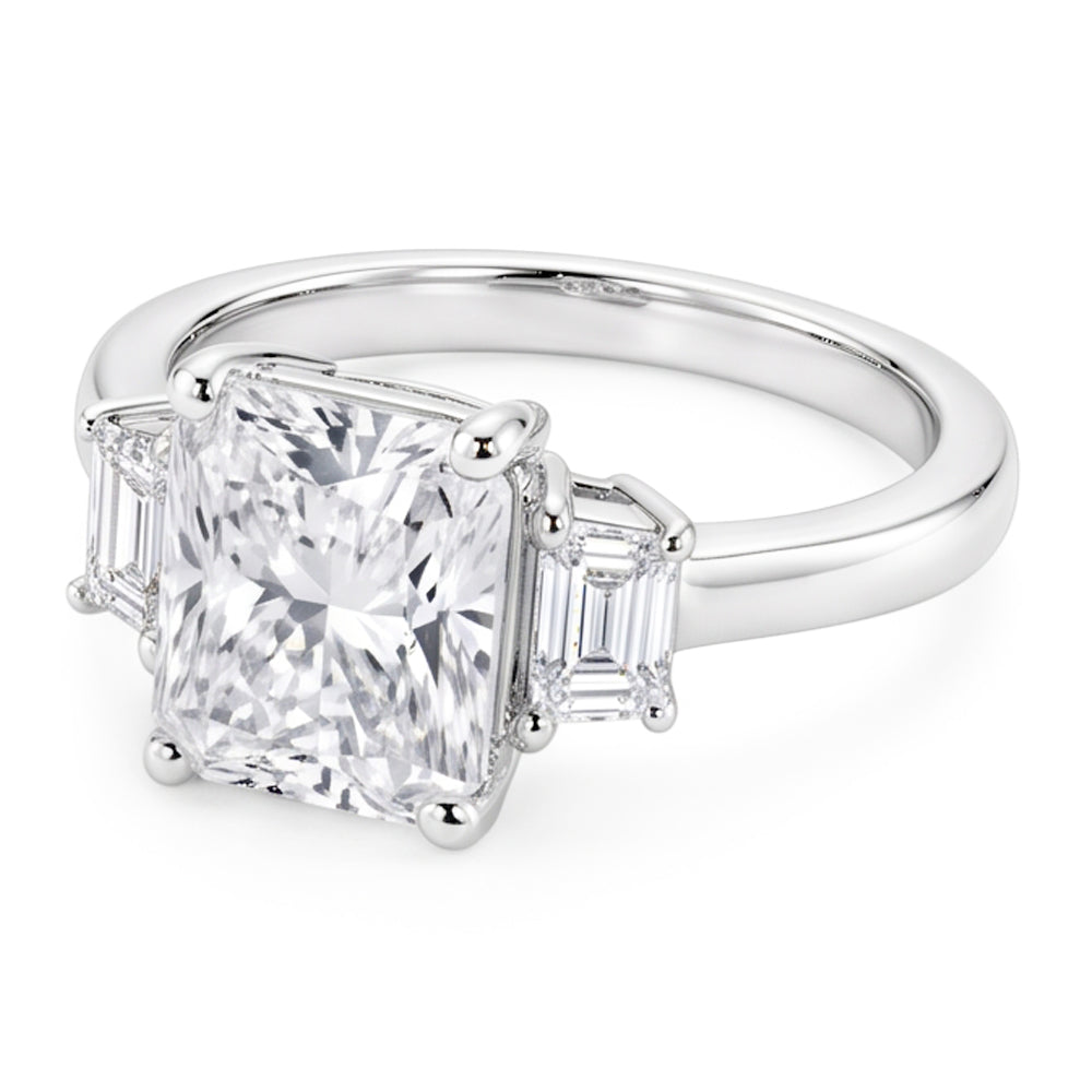 1.91 Carat Cushion Real Natural Earth Mined DIAMOND ( NOT LAB GROWN ) Three 3 Stone Ring Gold New