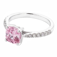1.91 Carat Pink Sapphire Cushion White Engagement Ring Gemstone