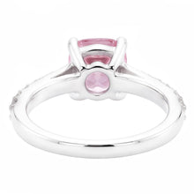 1.91 Carat Pink Sapphire Cushion White Engagement Ring Gemstone