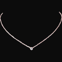 1 Carat Bezel Set Real Natural Earth Mined Diamond Solitaire Necklace Pendant Rose Gold 14K