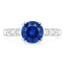 1 Carat Blue Sapphire Anniversary Ring