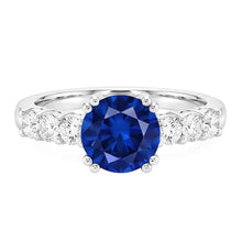 1 Carat Blue Sapphire Anniversary Ring