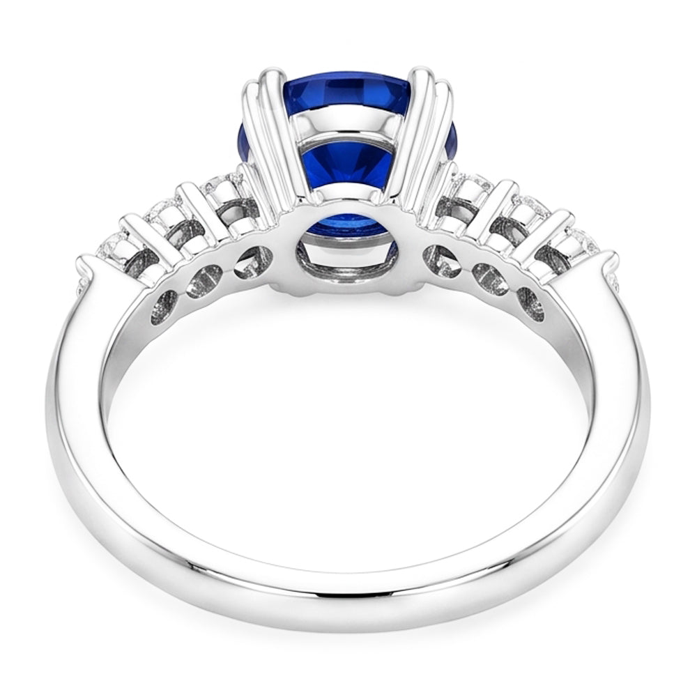 1 Carat Blue Sapphire Anniversary Ring