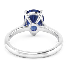 1 Carat Ceylon Sapphire Solitaire Ring Pear Cut Cathedral Setting