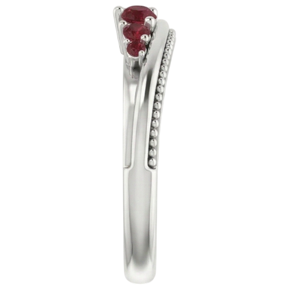 1 Carat Five Stone Ring Ruby White Gold 14K
