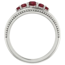 1 Carat Five Stone Ring Ruby White Gold 14K