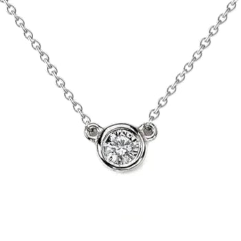 1 Carat Genuine Diamond Bezel Pendant Necklace