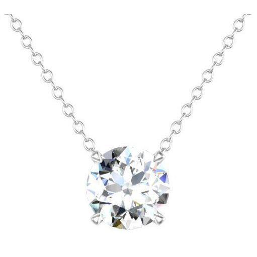 1 Carat Genuine Diamond Necklace Pendant White Gold Sparkling Jewelry