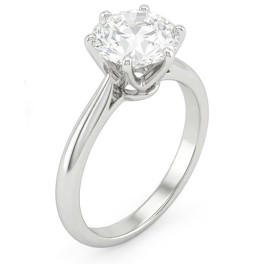 1 Carat Genuine Natural Earth Mined Diamond Solitaire Engagement Ring White Gold 14K Ring Jewelry