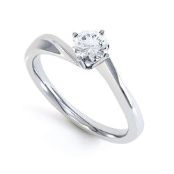 1 Carat Genuine Solitaire Prong Set Diamond Engagement Ring 14K White Gold
