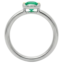 Emerald Precious Stone Ring 1-ct Two-Tone 14K Gold – top view