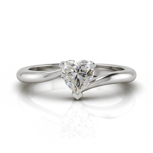 1 Carat Heart Natural Earth Mined Diamond Ring Ladies Jewellery