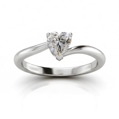 1 Carat Heart Natural Earth Mined Diamond Ring Ladies Jewellery