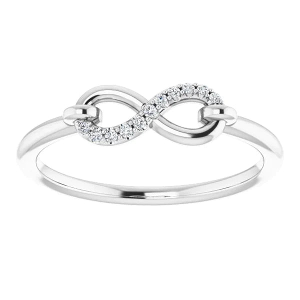 1 Carat Infinity Natural Diamond Promise Ring White Gold 14K