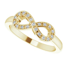 1 Carat Infinity Natural Diamond Promise Ring Yellow Gold 14K Vs1 F