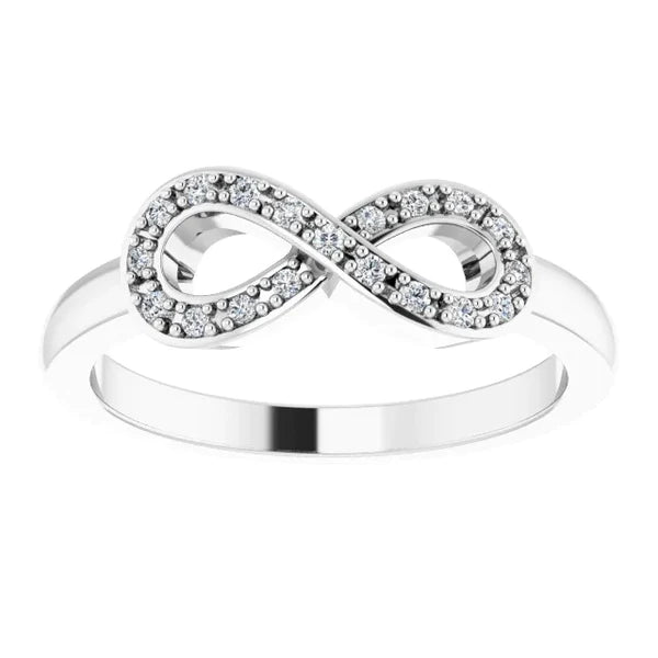 1 Carat Infinity Natural Diamond Ring White Gold 14K Vs1 F