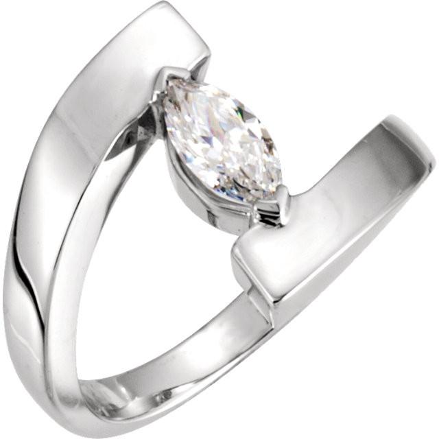 1 Carat Marquise Real Diamond Engagement Ring White Gold 14K