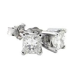 1 Carat Natural Diamond Earrings Princess Diamond Studs