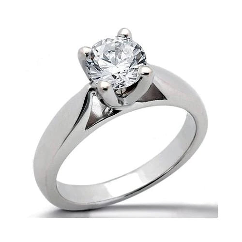 1 Carat Natural Diamond Engagement Ring White Gold 14K New