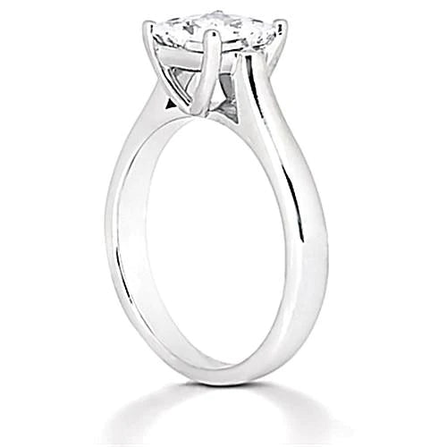 1 Carat Princess Cut Real Diamond Solitaire Engagement Ring Jewelry New