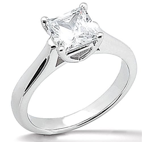 1 Carat Princess Cut Real Diamond Solitaire Engagement Ring Jewelry New