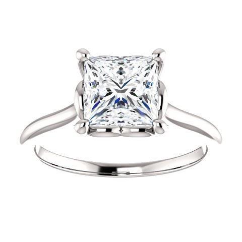 1 Carat Princess Real Diamond 14K Gold Ring