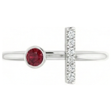 1 Carat Promise Ring Natural Earth Mined Diamond & Ruby Bezel Set White Gold