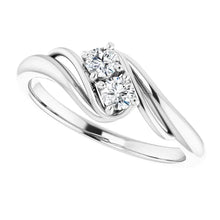 1 Carat Real Diamond Engagement Ring Bypass Shank Setting White Gold 14K