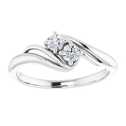 1 Carat Real Diamond Engagement Ring Bypass Shank Setting White Gold 14K