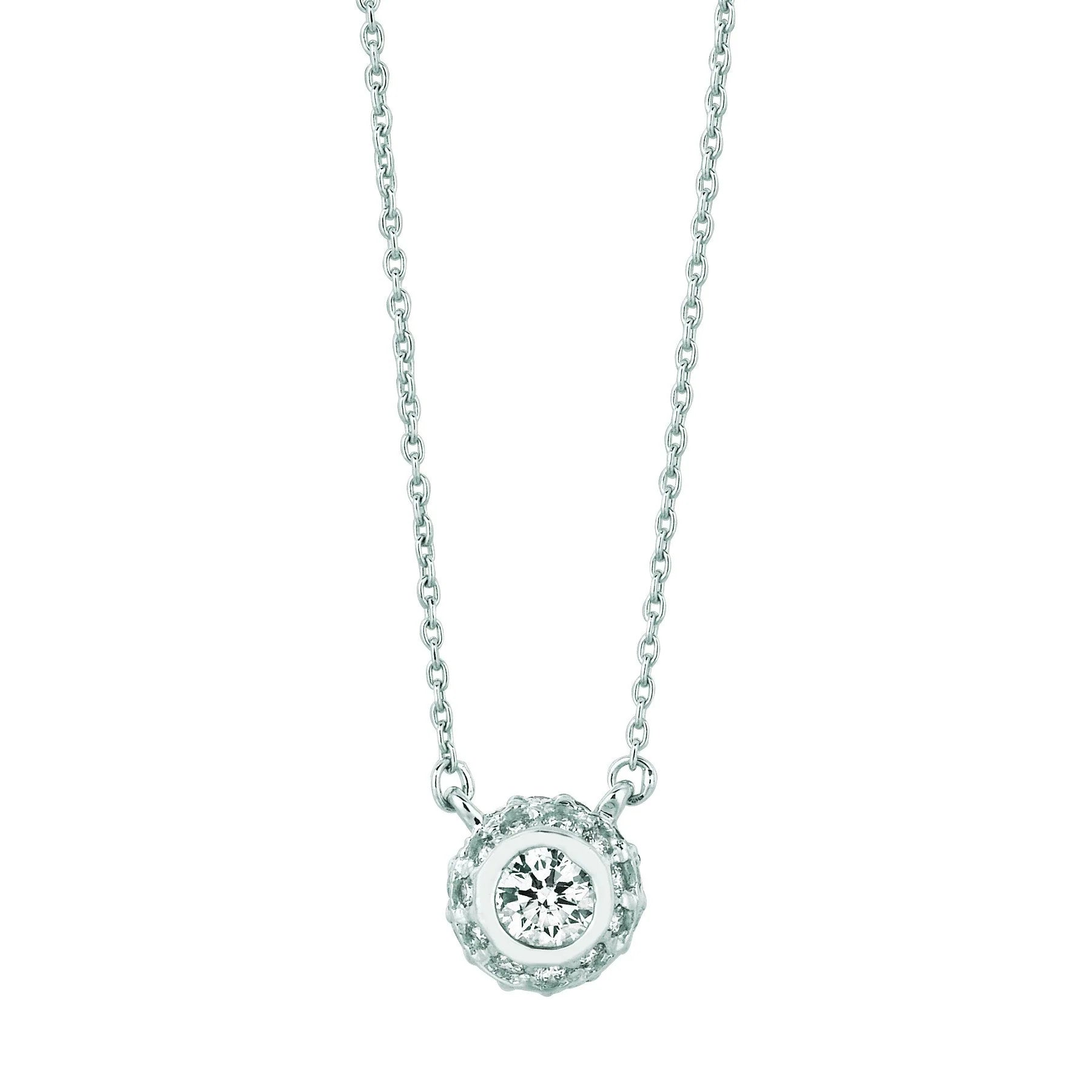 1 Carat Real Diamond Pendant White Gold 14K