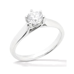 1 Carat Real Diamond Solitaire 6 Prong Jewelry Engagement Ring