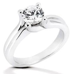 1 Carat Real Diamond Solitaire Ring Prong Style White Gold 14K