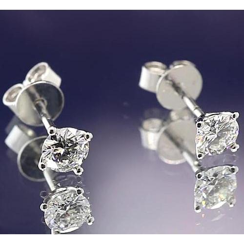 1 Carat Diamond Stud Martini Earring White Gold 14K