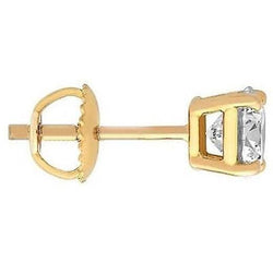1 Carat Real Diamond Stud Single Earring Men's Jewelry Yellow Gold 14K