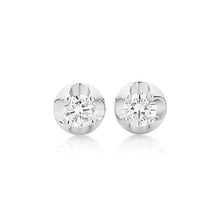 1 Carat Real Diamond Women Stud Earrings 14K White Gold