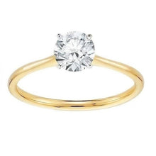 1 Carat Real Round Cut Solitaire Natural Earth Mined Diamond Promise Ring Two Tone Gold 14K