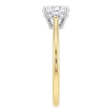 1 Carat Real Round Cut Solitaire Natural Earth Mined Diamond Promise Ring Two Tone Gold 14K
