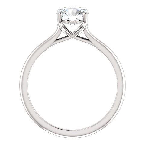1 Carat Real  Round Diamond Solitaire Engagement Ring  White Gold
