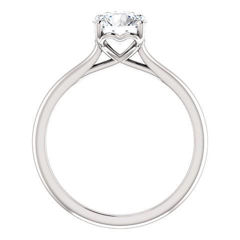 1 Carat Real  Round Diamond Solitaire Engagement Ring  White Gold