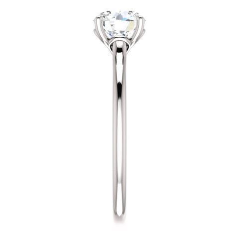 1 Carat Real  Round Diamond Solitaire Engagement 14K White Gold