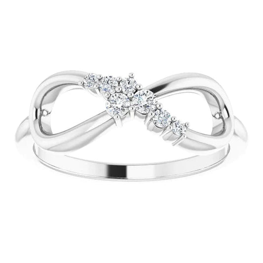 1 Carat Ring Real Diamond Engagement Infinity Style White Gold 14K