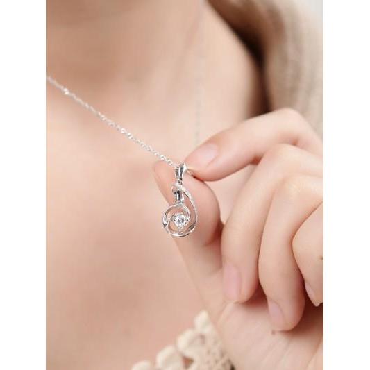 1 Carat Round Brilliant Cut Genuine Diamond Pendant Necklace