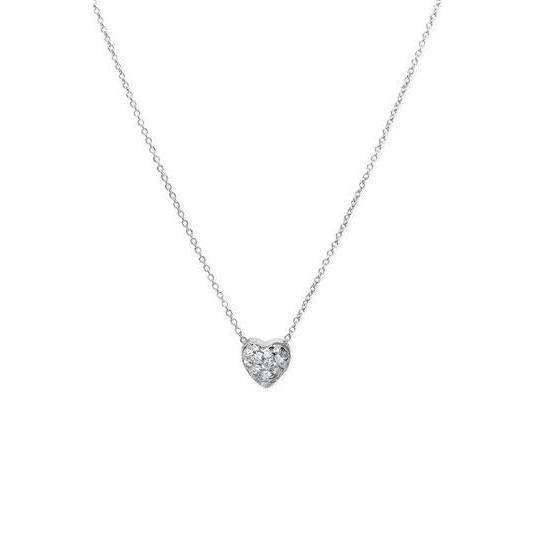 1 Carat Round Brilliant Cut Heart Style Real Natural Earth Mined Diamond Pendant Necklace