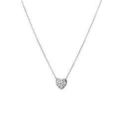 1 Carat Round Brilliant Cut Heart Style Real Diamond Pendant Necklace