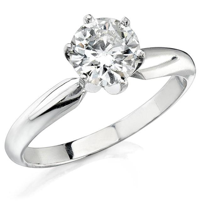 1 Carat Round Cut Genuine Solitaire Diamond Wedding Anniversary Ring