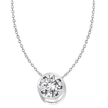 1 Carat Round Cut Natural Diamond Bezel Set Pendant
