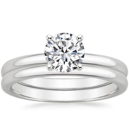 1 Carat Round Cut Real Diamond Solitaire Ring White Gold 14K