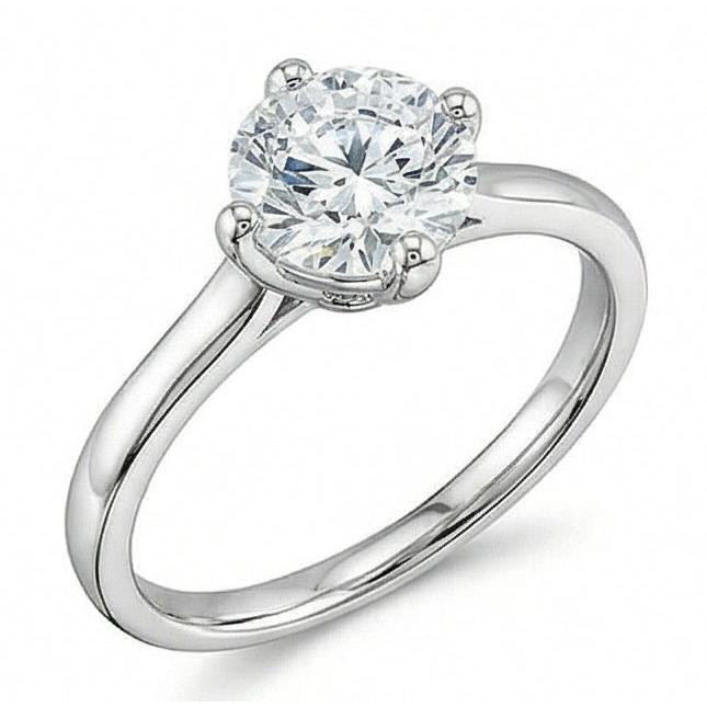 natural round diamond 1ct ring side angle