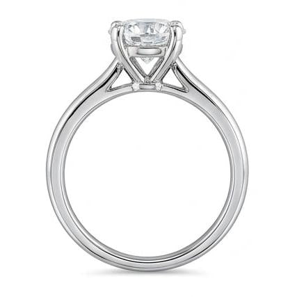 natural round diamond 1ct ring profile view